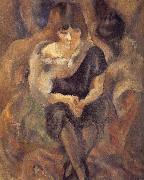 Jules Pascin Lucy wearing fur shawl oil painting reproduction